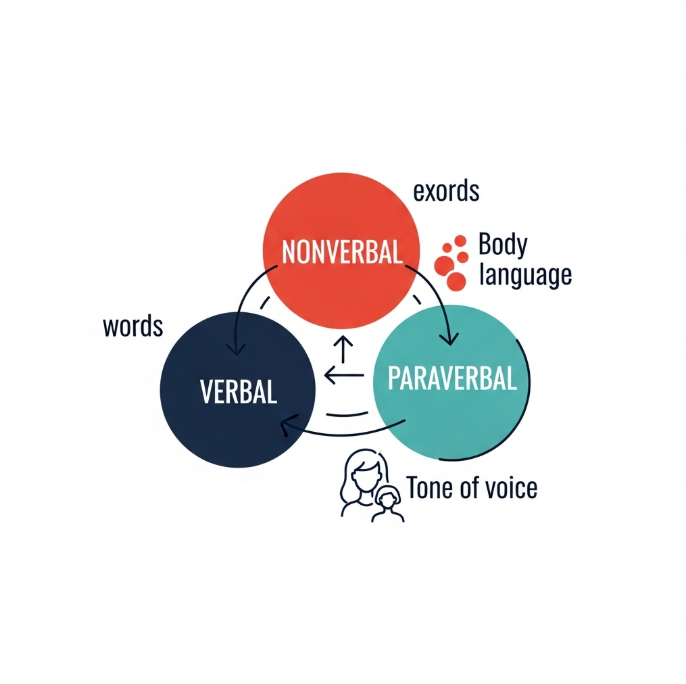 Comunicazione verbale, non verbale e paraverbale schema